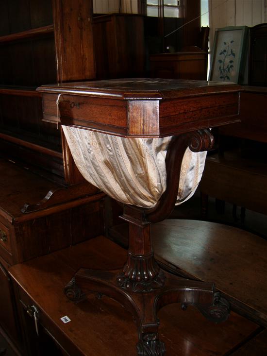 William IV carved rosewood work table